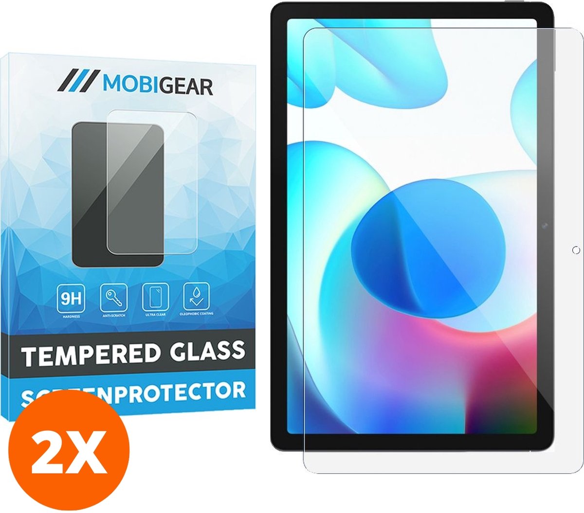 Mobigear Screenprotector geschikt voor Realme Pad 10.4 (2021) Glazen | Mobigear Screenprotector - Case Friendly (2-Pack)