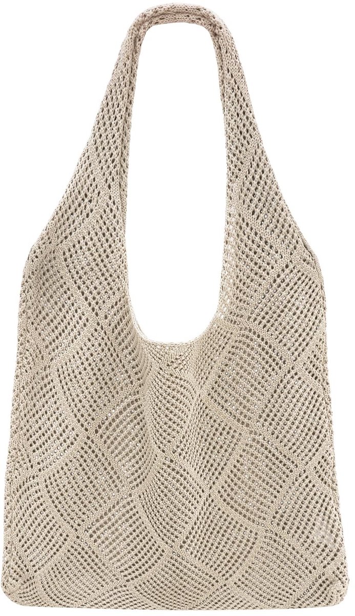 Dailygoods - SUOSDEY Gehaakte mesh stranddraagtas, zomervakantie esthetische gebreide boho schoudertas voor vrouwen