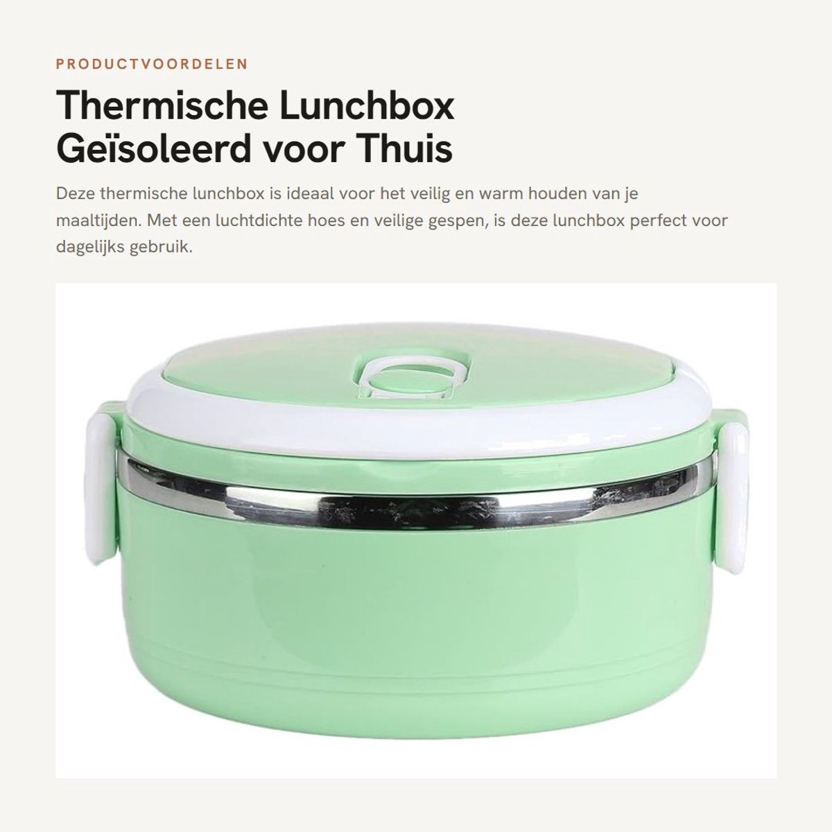 Dailygoods- Lunchbox Thermisch - Voedselcontainer - Geïsoleerde Doos - Roestvrij Staal - Luchtdicht - Siliconen Afdichtring