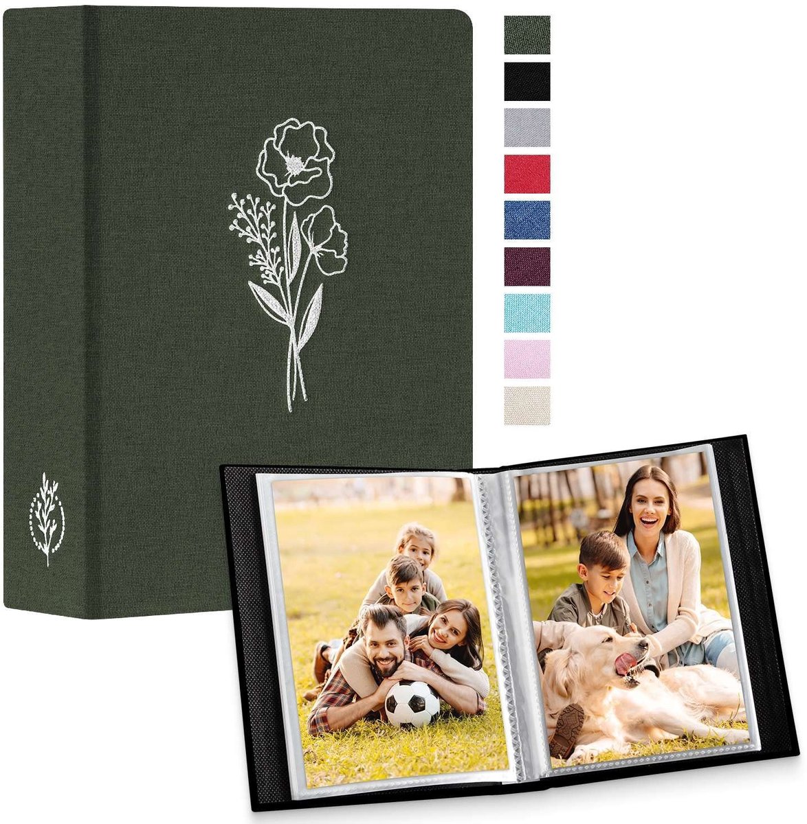 Dailygoods- Fotoalbum 10x15 cm - Linnen Omslag - 50 Foto's - Waterdicht - Luxe Zilveren Print - 2 Stuks - Fotoboek