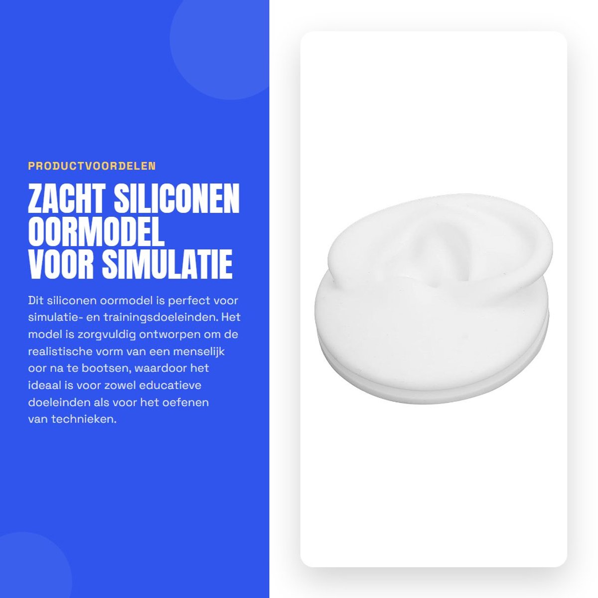 Dailygoods- Oormodel Zacht Siliconen - Menselijk Oormodel - Multifunctionele Simulatie - Professioneel Presentatiehulpmiddel - Realistische Vorm - Gladde Textuur - Oorpatroon