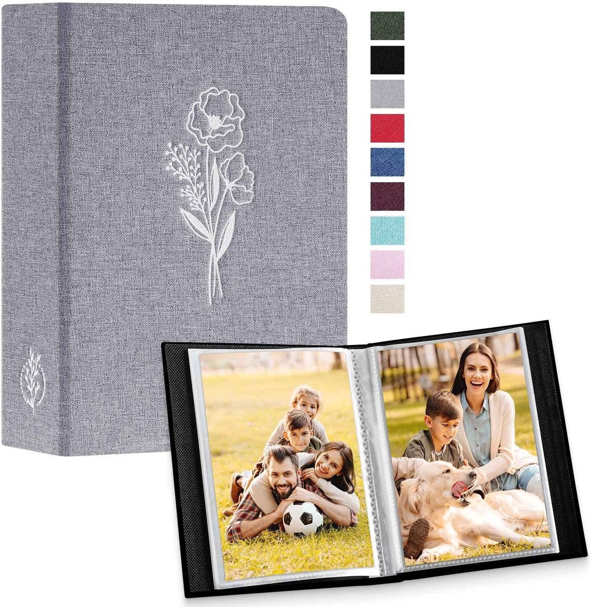 Dailygoods- Fotoalbum 6x4 - 2 Stuks - Insteekvakjes - Luxe Linnen Omslag - Waterdicht - Zuurvrij - 100 Foto's per Album - Fotoboek