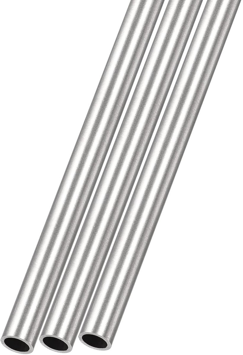 Dailygoods- Roestvrijstalen Buis 316 - 3 Stuks - 6mm Buitendiameter - 1mm Wanddikte - 250mm Lengte - Perfect voor Interieurdecoratie - Stalen Buis