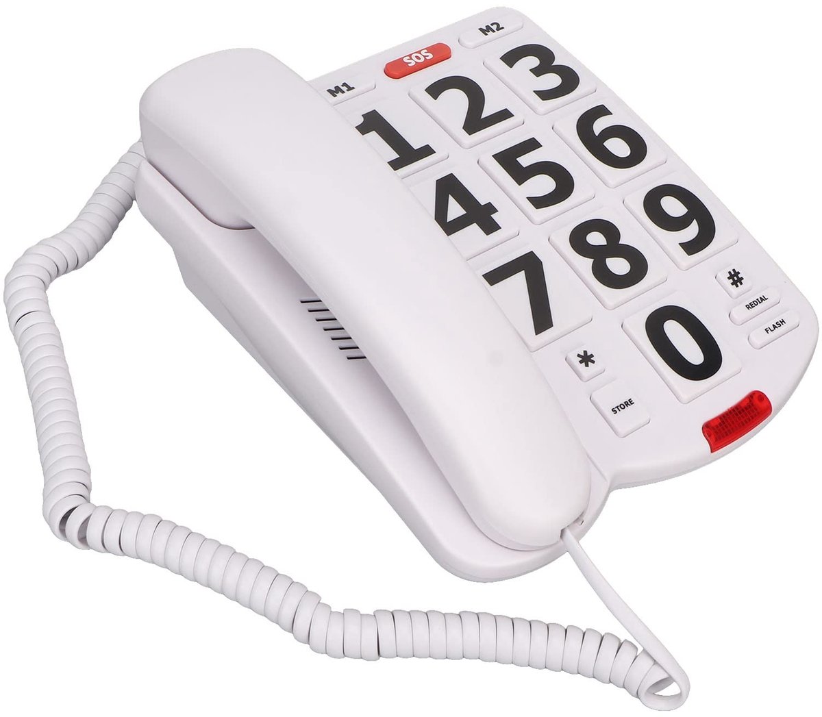 Dailygoods- Telefoon met Grote Toetsen - Vaste Telefoon met Snoer - Hoog Volume - Volumeregeling - Eenvoudig Ontwerp - Geschikt voor Senioren - Huistelefoon