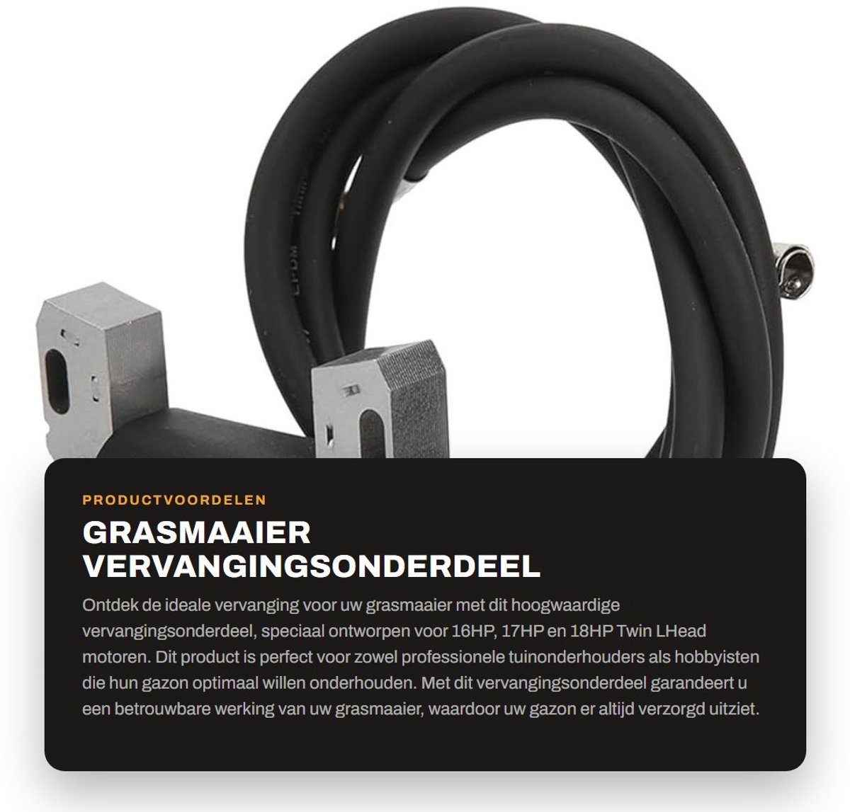 Dailygoods- Grasmaaier Bobine Vervanging - 16HP/17HP/18HP Motor - Rubber/Staal/ABS - Verbeterde Ontstekingsprestaties - Compatibel met OE 590781/392329 - Ontstekingsbobine