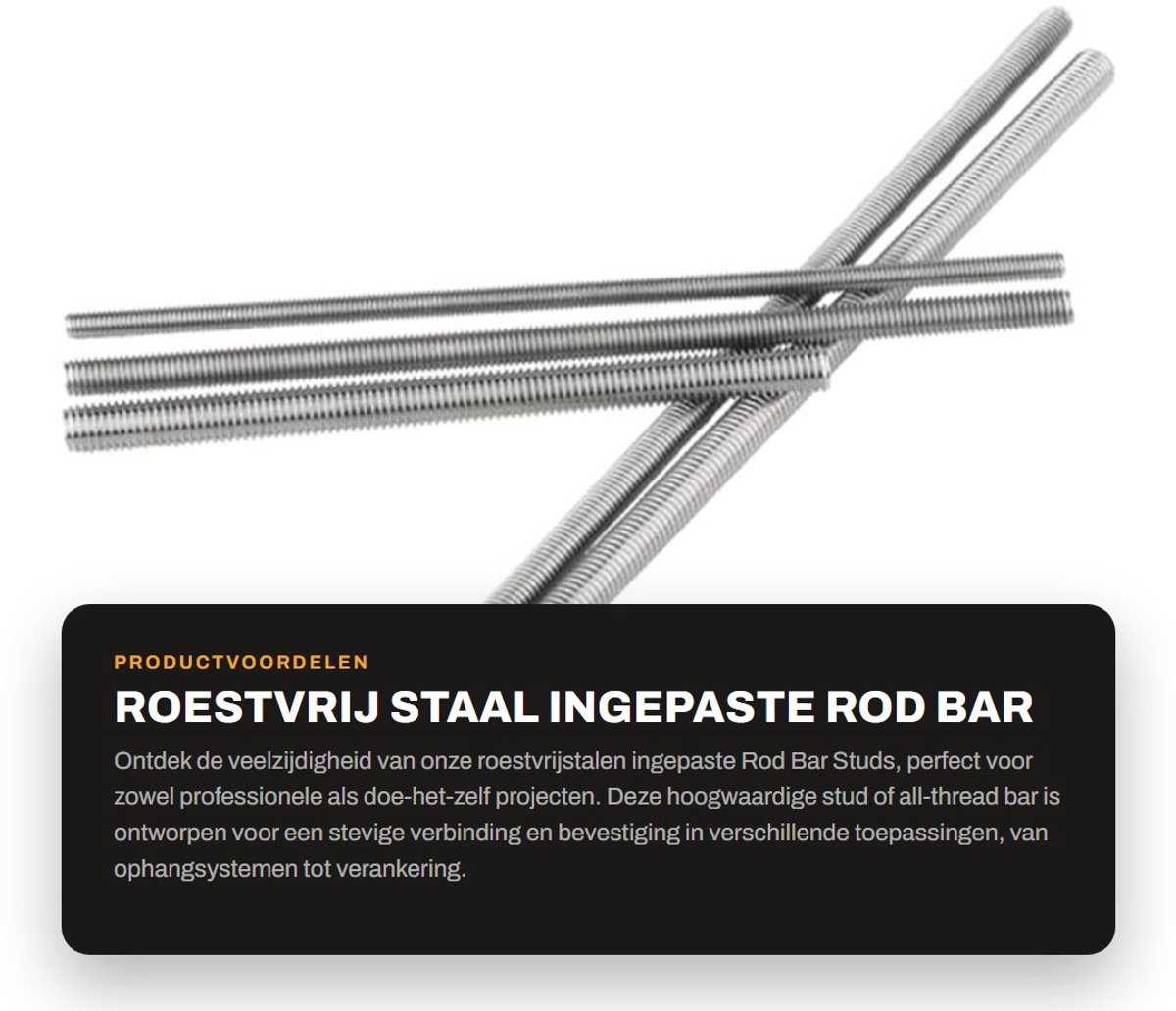 Dailygoods- Rod Bar Studs M3x90mm - Roestvrij Staal - 5 Stuks - Draadstang - Duurzaam - Slijtvast - Corrosiebestendig