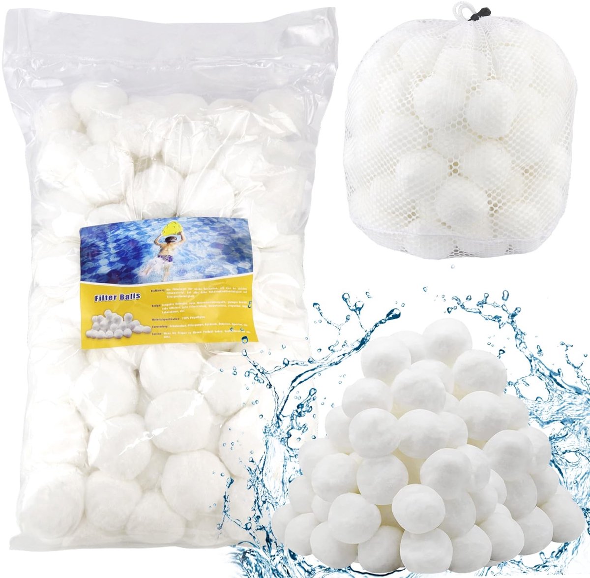 Dailygoods - Filterballen, zwembadfilterballen voor zandfilterinstallaties, 700 g, zwembadfilterballen, filterballen voor zwembad, filterpomp, aquarium, zandfilterinstallatie