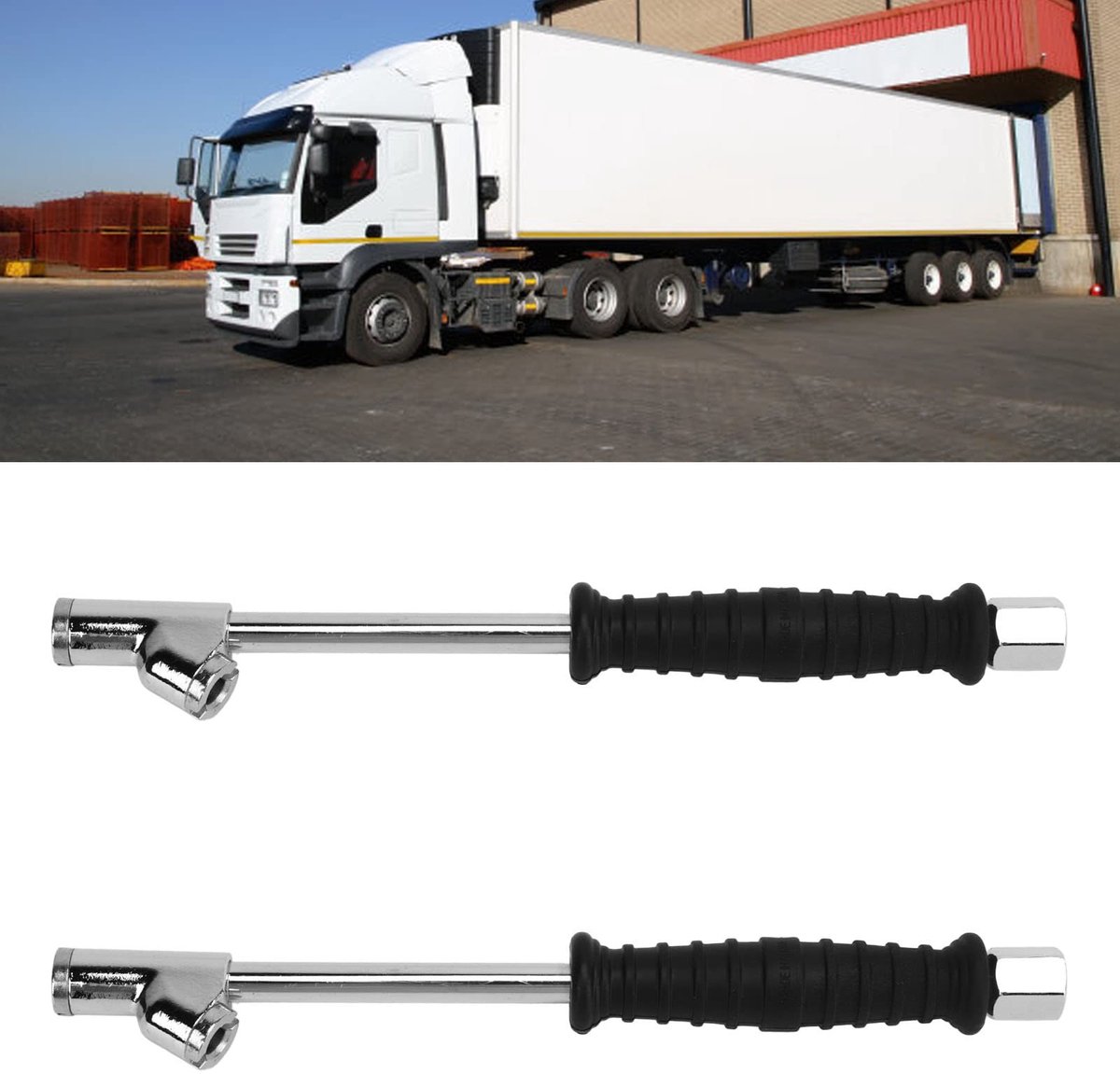 Dailygoods- Bandhouder Dubbele Kop - 2-in-1 Pneumatische Boorkop - Compatibel met Luchtcompressor - Geschikt voor Vrachtwagens/Bussen - 1/4 Inch F NPT Aansluiting - Handig Ontwerp - Luchtpomp