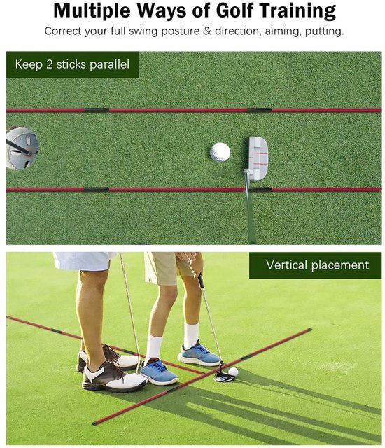 Dailygoods- Uitlijning Stick 48 Inch - Opvouwbare Uitlijningsstaven - Golf Training Aid - Houdingscorrector - Richten/Putten - Ideaal voor Binnen/Buiten - Golfstokken van Dailygoods — afbeelding 2