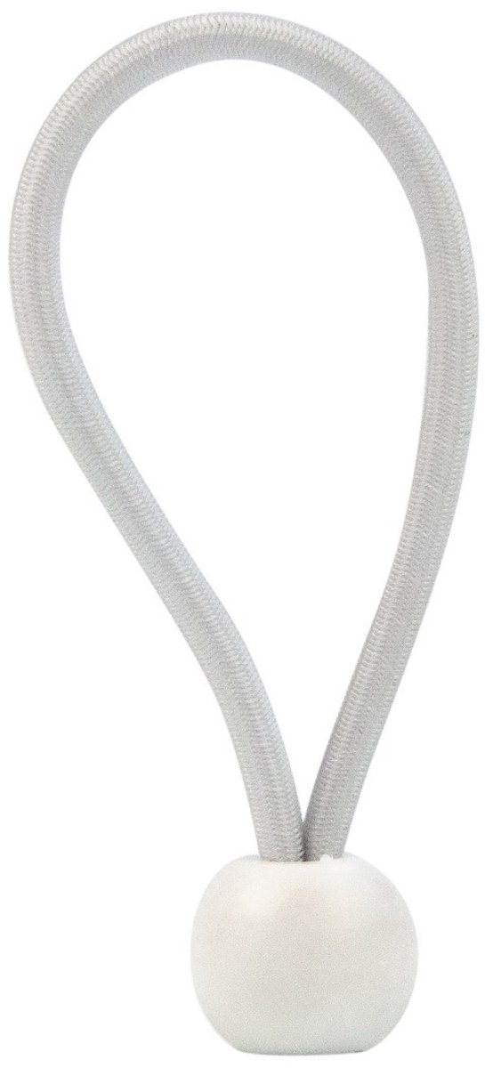 2x Elastiek spanner koord - Wit - 18cm met bal diameter 22mm