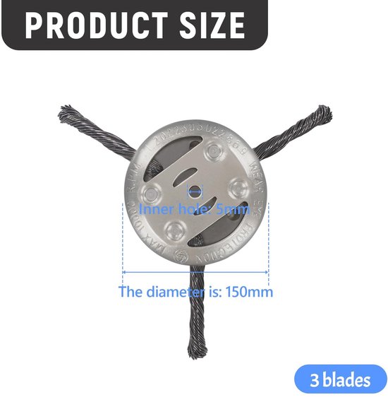 Dailygoods - Freeskop voor grassnijder - Professionele onkruidborstel - Hoogwaardige materialen - Roestvrij staal - Effectieve mosverwijdering - Gesch... van Dailygoods — afbeelding 4