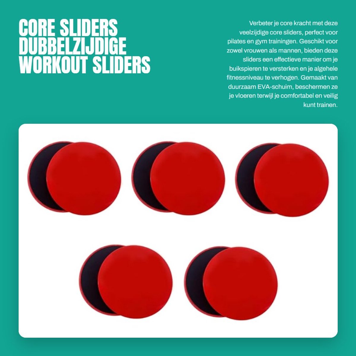 Dailygoods- Core Sliders - 10 Stuks - Dubbelzijdige Workout Discs - Antislip - Duurzaam EVA-schuim - Geschikt voor Alle Oppervlakken - Veiligheid bij Oefeningen - Fitness Sliders