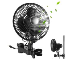 Lemlit Ventilator - Clipventilator klein - 3 Snelheden 90°/120° Verstelbaar Fan - voor Kweektent, Slaap- en Woonkamer - Klaslokaal en Kantoor - Zwart