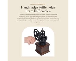 Dailygoods- Koffiemolen Handmatig - Retro Koffiemolen - Instelbare Fijnheid - Koffiemolen met Lade - Decoratieve Koffiemolen - Vintage Ontwerp