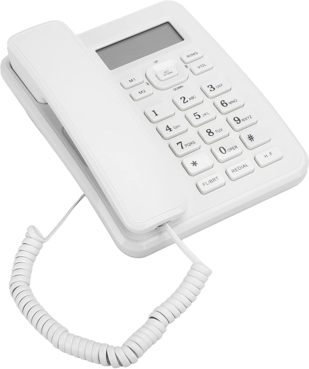 Huishoudelijke Telefoon - Vaste Telefoon Thuis - Thuisgebruik - 16 Beltonen - 21 x 21 x 7 cm - Wit