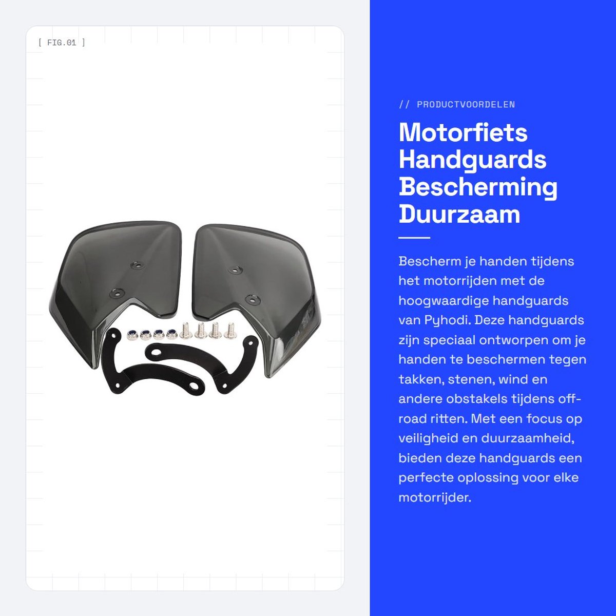 Dailygoods- Handguards Schokbestendig - Verbeterde Bescherming - Duurzaam Materiaal - Eenvoudige Installatie - Bescherming Tegen Botsingen - Handbescherming Tegen Takken en Stenen - Motorfiets Handbeschermers