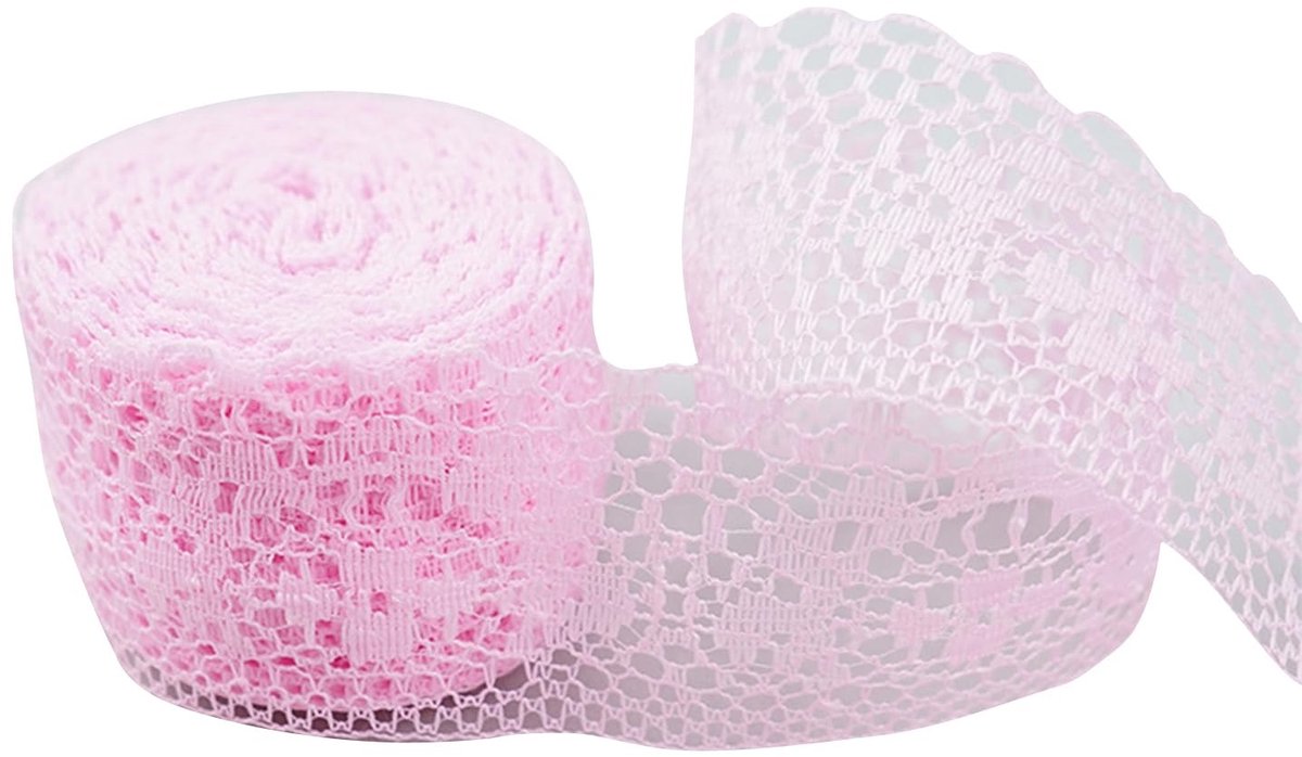 Dailygoods- Kanten Lint 10 Meter - Decoratie Lint - Vintage Kant - Bruiloftsdecoratie - Naaien - DIY Projecten - Zacht Polyester - Decoratielint