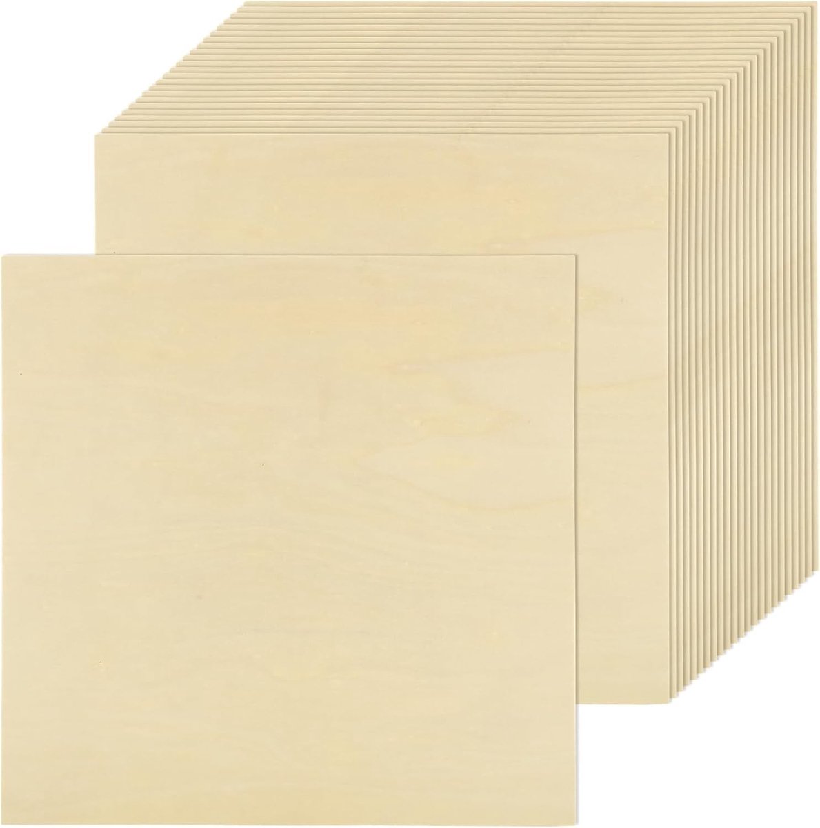 Dailygoods- Multiplexplaat 25 stuks - 300 x 300 x 1,5 mm - Houten Platen voor Knutselen - Onbehandeld Hout - Modelbouw - Lasergravure