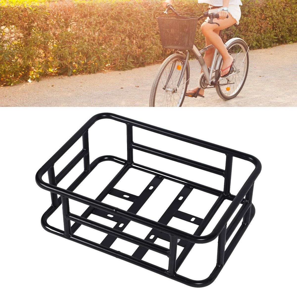 Dailygoods- Achterfietsmand Waterdicht - Metalen Fietskrat - Grote Capaciteit - Universele Beugel - Multifunctioneel - Installatieaccessoire - Fietsmand