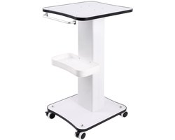 Dailygoods - Kalolary Schoonheidssalon trolley, aluminium rollende trolley met wielen, beauty instrument lade, schoonheidssalon trolley (zwart en wit)