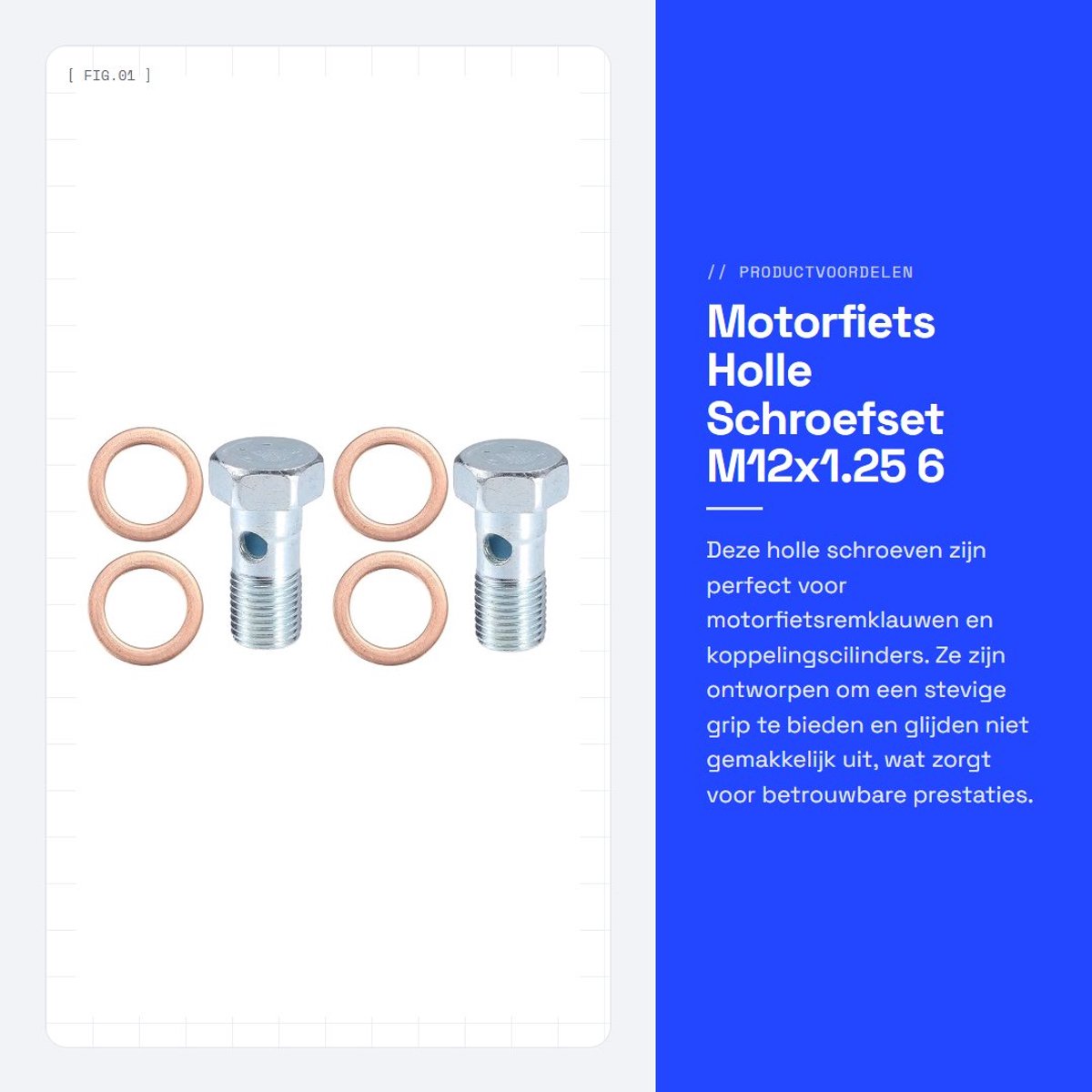 Dailygoods- Schroefset 32mm Lengte - Motorfiets Holle Schroeven - 6 Stuks - Zilveren Kleur - Precisie Bewerkt - Duurzaam Metaal - Motorfiets Bouten