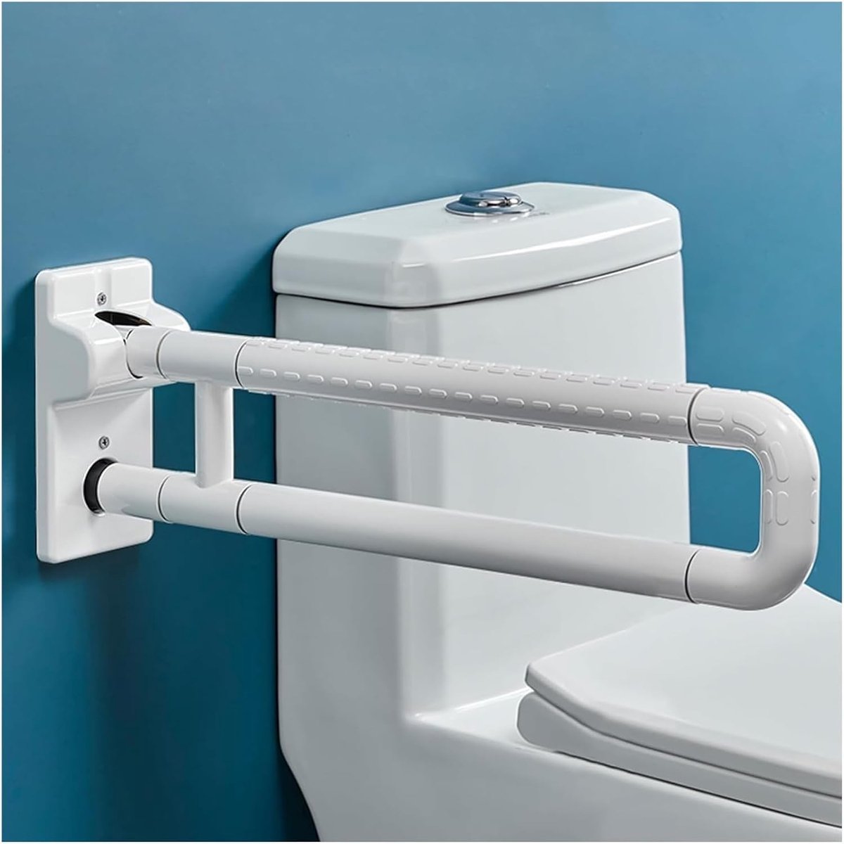 Toilet handgreep - Badkamer steunbeugel - Veiligheid thuis - Opvouwbaar ontwerp - 70 cm lengte - Wit