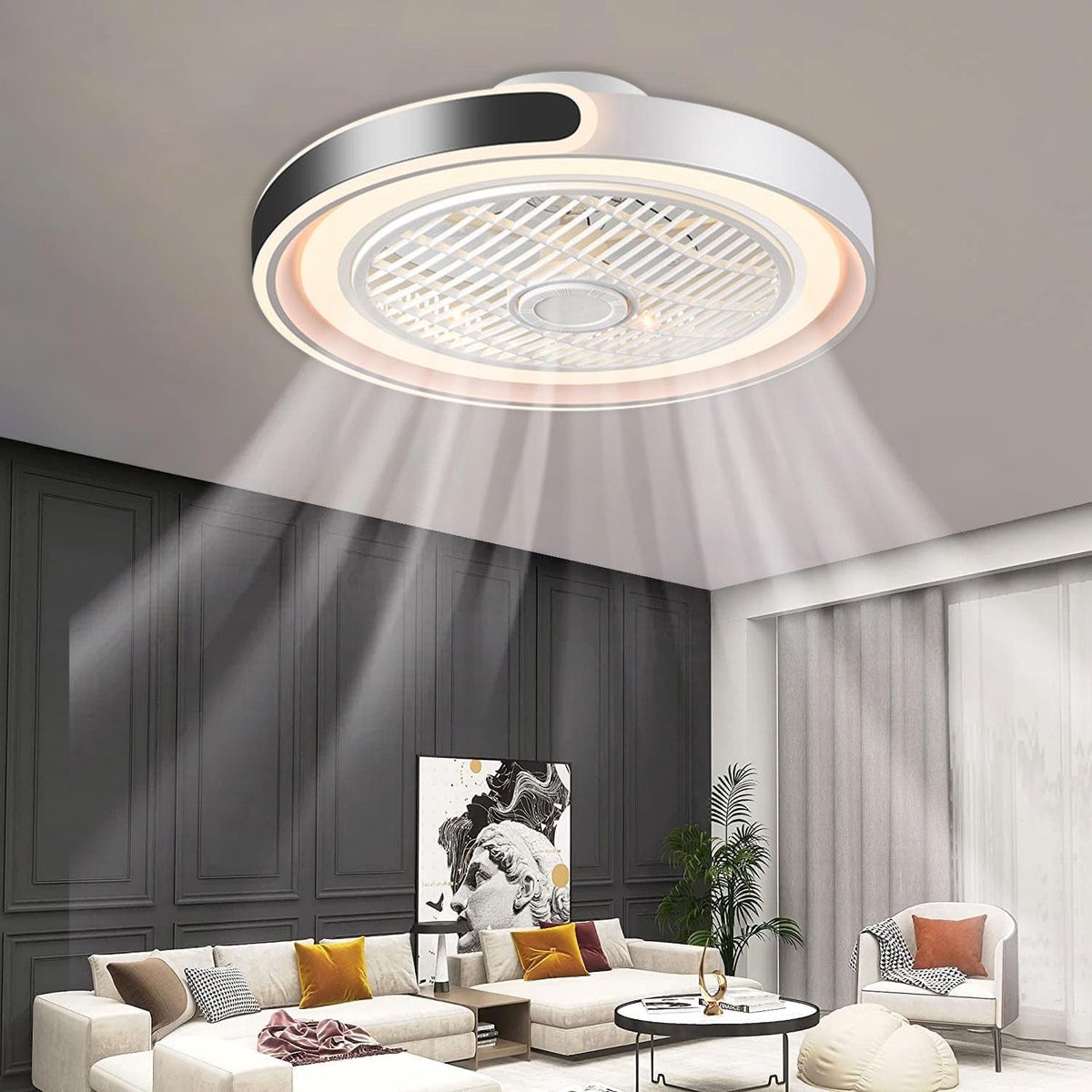 Plafondventilator met Verlichting - Plafonniere - Plafondarmatuur - licht gemak – foto 3