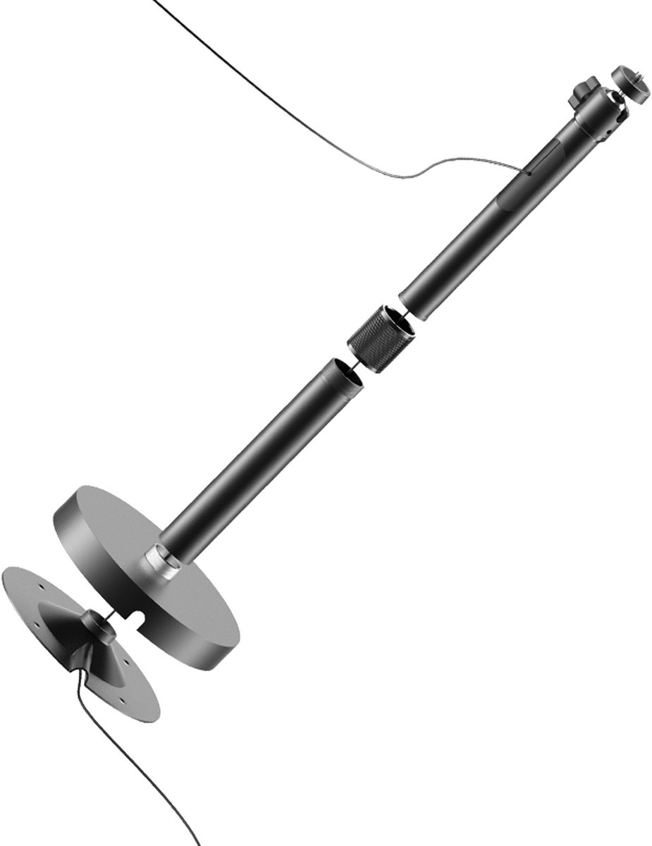 2-in-1 projector plafond- en wandbeugel, uitschuifbaar 20 tot 40 cm, draagvermogen tot 5 kg, 360° verstelbare kogelkop met verborgen kabelgoot en afdekplaat voor thuisbioscoop