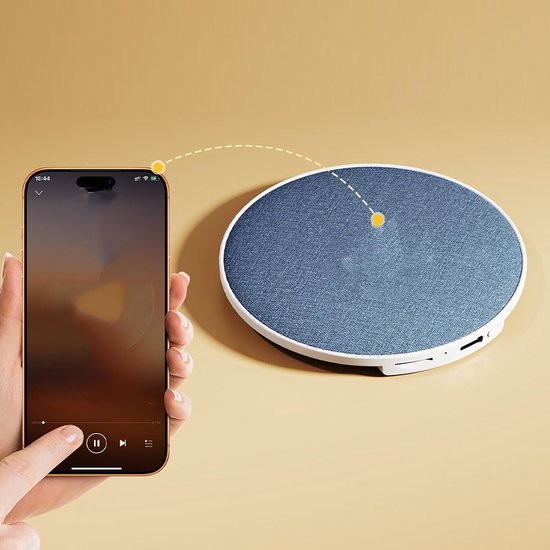 Kussenluidspreker Bluetooth - Slanke Geluidsbox - Rustige Slaap - Ultra Plat Ontwerp - 12 x 12 x 1.7 cm - Wit — afbeelding 3