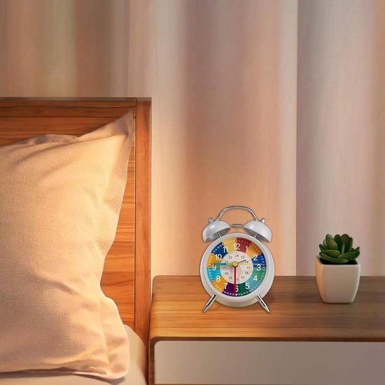 Kinderwekker Analoog - Leertijd Klok - Kinderen Leren Klokkijken - Stil Non-tikkend - 11.5 x 16 cm - Meerdere Kleuren — afbeelding 5