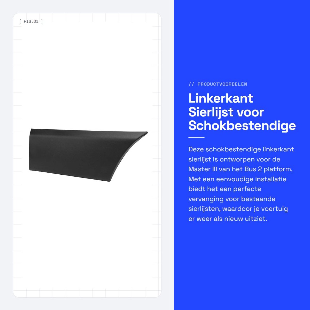 Dailygoods- Sierlijst Schokbestendig - Sierlijst Achterdeur - Sierlijst Linksachter - Vervangingsonderdeel - Eenvoudig te installeren - OEM-nummer 768F20006R - Zijpaneel