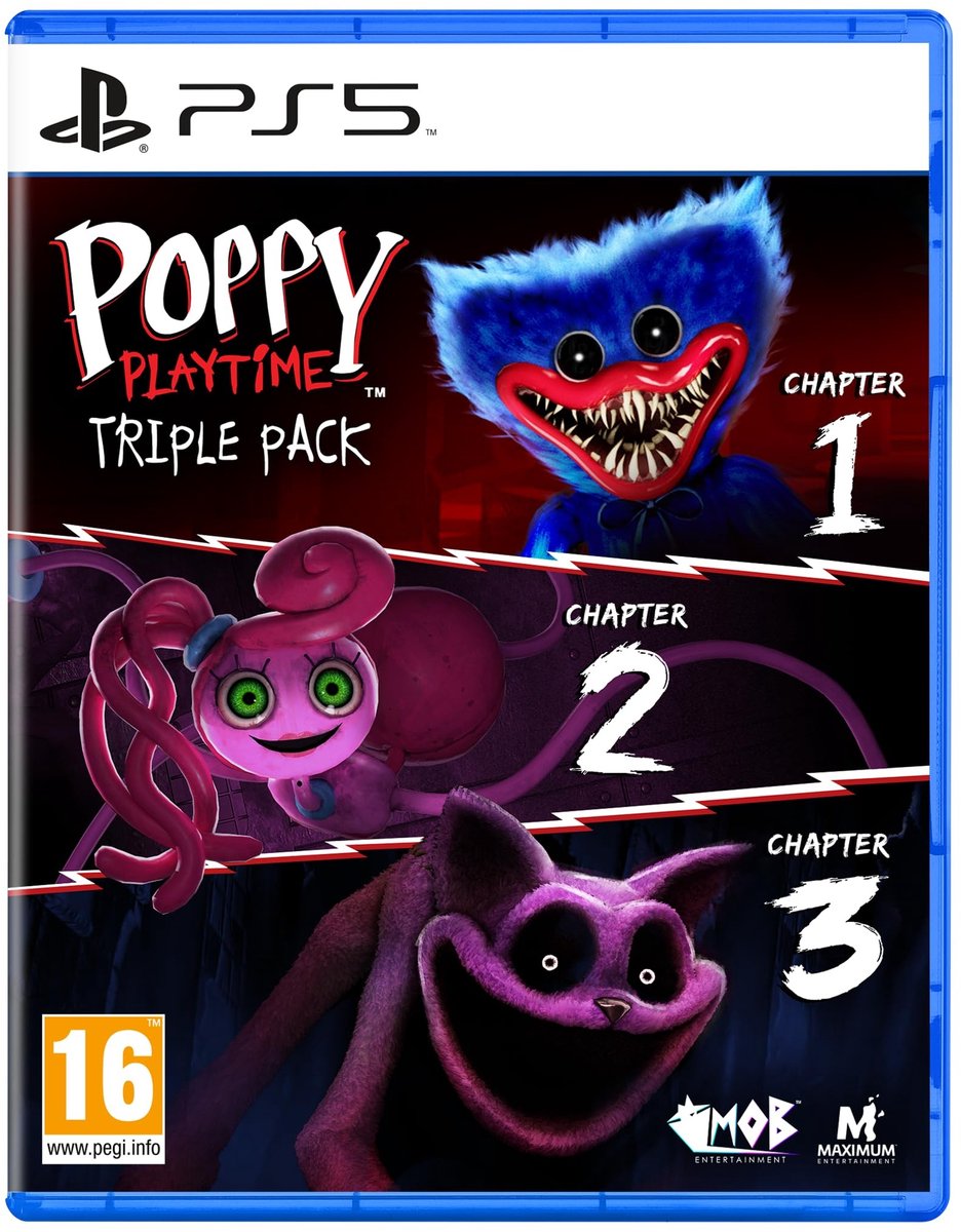 Dailygoods- Triple Pack - Poppy Playtime - Drie Hoofdstukken - Uitdagende Puzzels - Omkeerbare Omslag - Stickervel - Gamebundle
