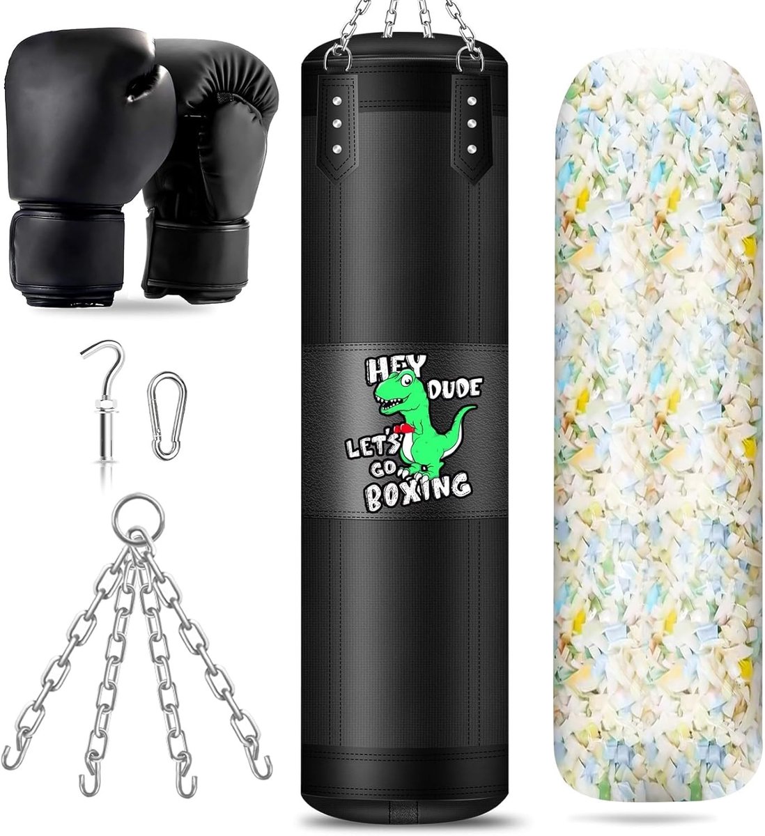 Dailygoods - Bokszak voor kinderen, hangend, zwaarder, met bokshandschoenen voor kinderen