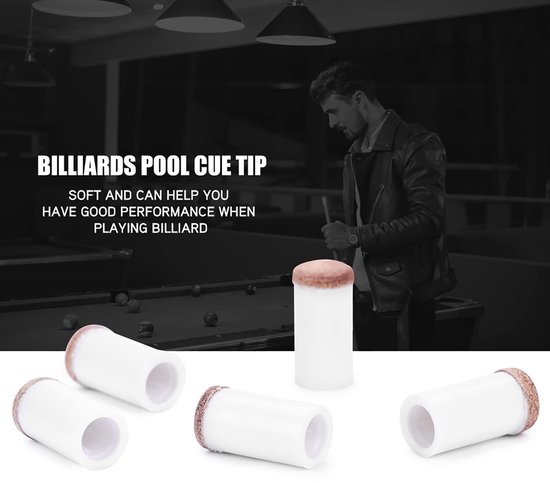 Dailygoody - Biljartkeu Vervangingsset - 10-Delig - Slijtvast en Duurzaam - 11mm - Pool Tip Opbergdoos - Perfect voor Snooker - Ideaal voor Biljarters van Merkloos — afbeelding 2