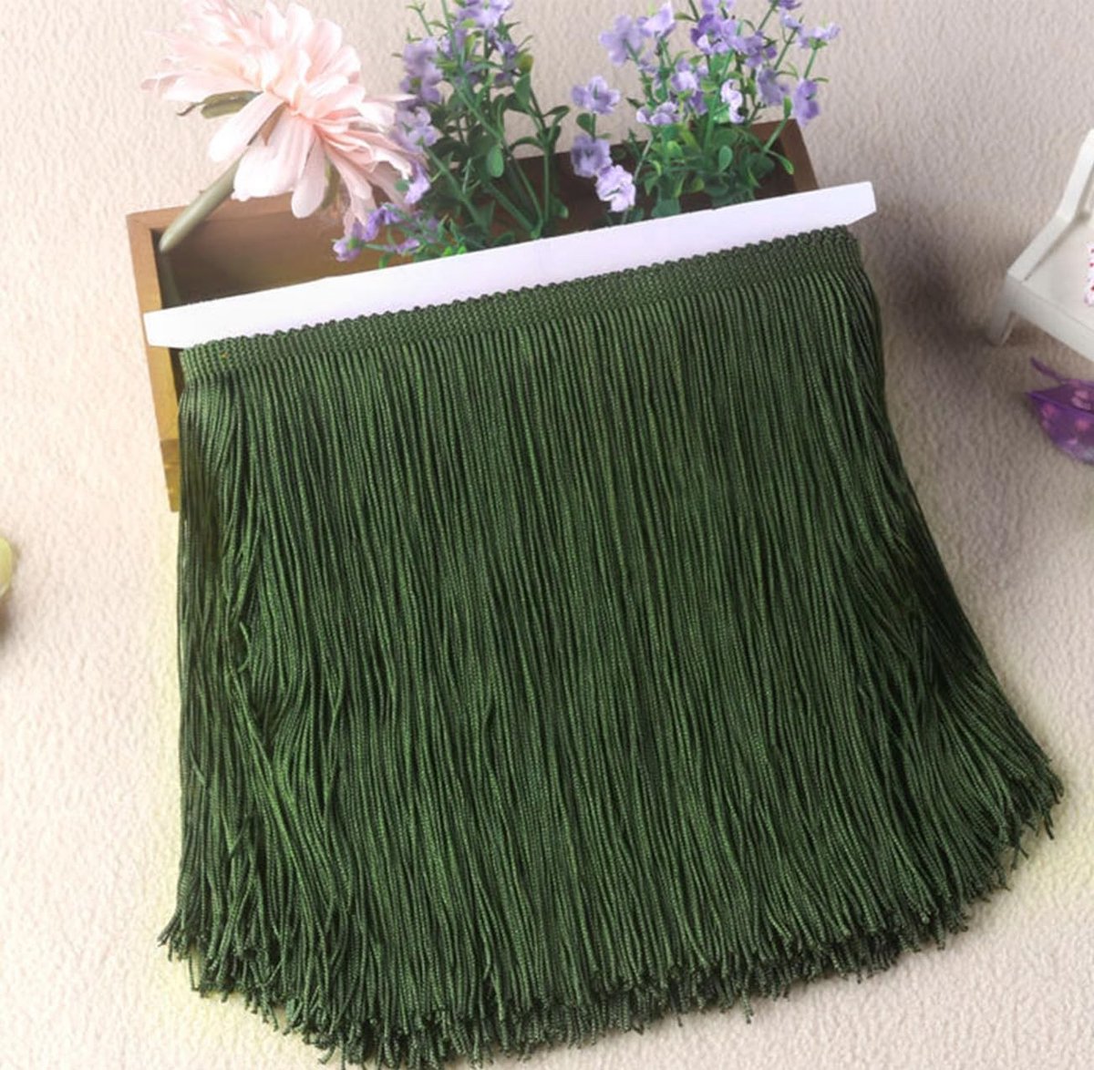 Dailygoods- Franjelint 15 cm - Decoratie - Kwasttrim - Heupdoek - Lingeriekostuums - Modieus Design - Geschikt voor knutselen - Franje