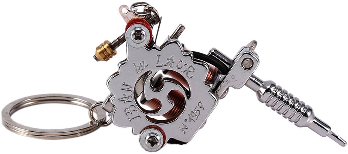 Dailygoods- Tattoo-sleutelhanger unieke mini-tatoeagemachine - sleutelhanger ringen - sleutelhanger volwassenen - duurzaam metaal - lichtgewicht ontwerp - speciale oppervlaktebehandeling