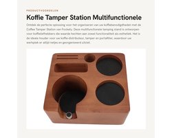 Dailygoods- Tamping Station 58mm - Verstelbare Houten Koffie Houder - Multifunctioneel - Ruimtebesparend - Stabiele Organizer - Geschikt voor Diverse Koffiemachines - Koffiehouder
