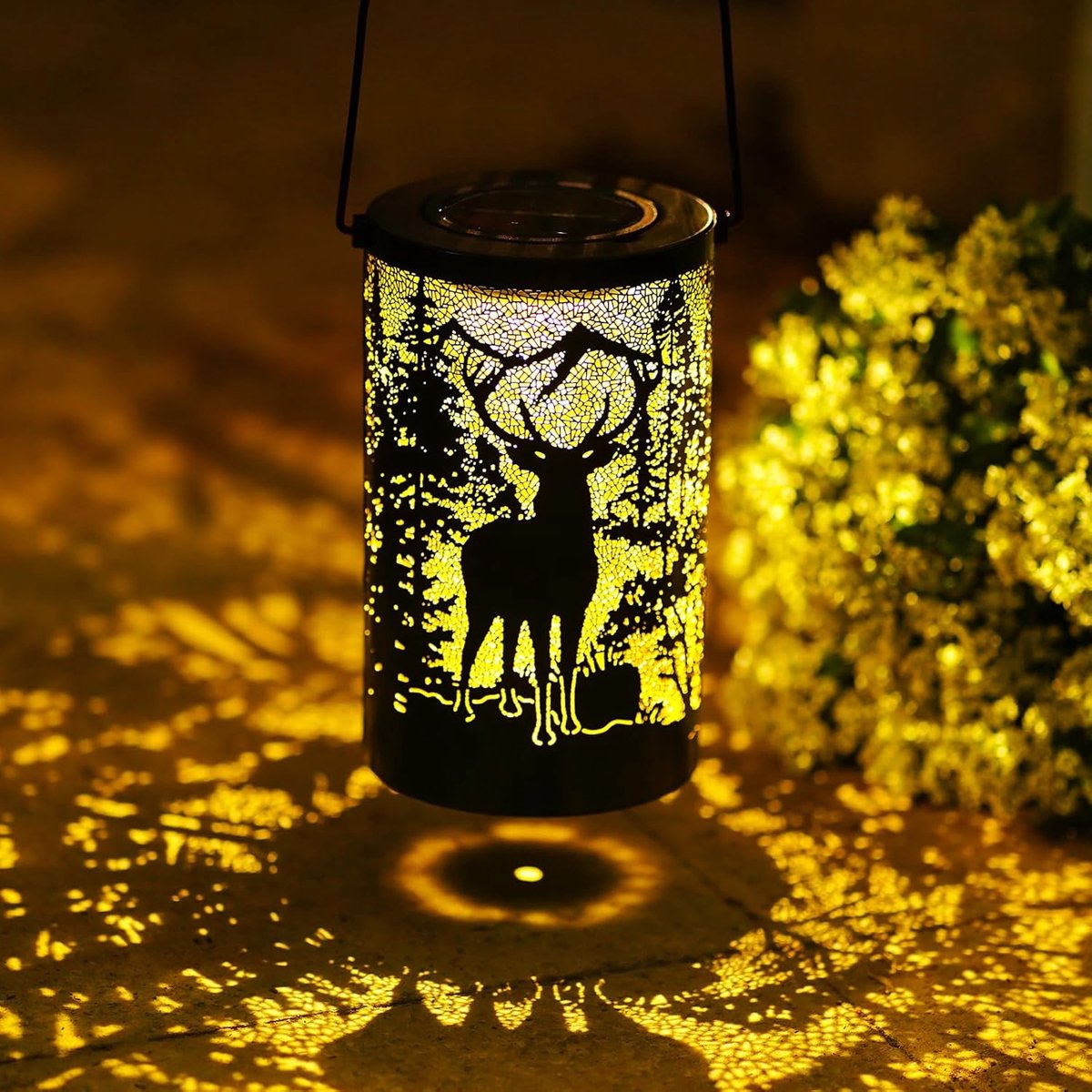 Zonnelantaarn Herten - Tuinlamp Decoratie - Buitenverlichting Tuin - Waterdicht Ontwerp - 25 Watt - Metaal