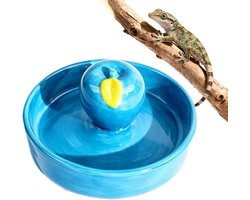 Reptielen voerbak - Keramische schaal - Voeren en hydrateren - Anti-kiep ontwerp - 9 cm breed - Blauw
