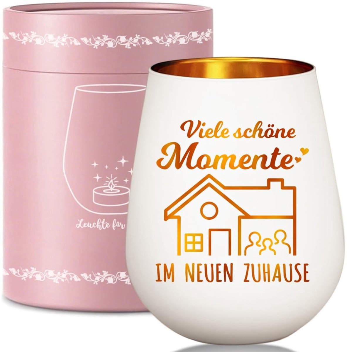 Dailygoods- Windlicht Glas - Housewarming Cadeau - Theelichthouder met Gravure - Inwijdingscadeau - Decoratief - Betekenisvol Geschenk