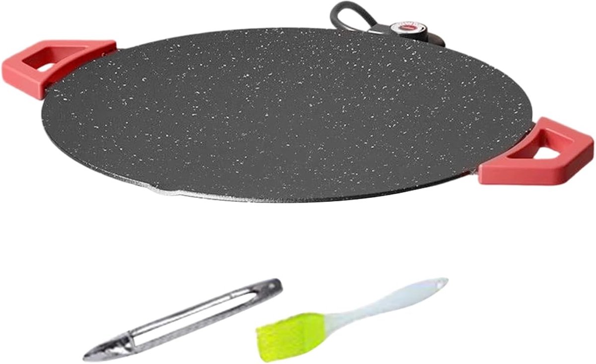 Elektrische Grill Binnenpan Bakplaat Tafel Koken Antiaanbaklaag 30 cm Zwart