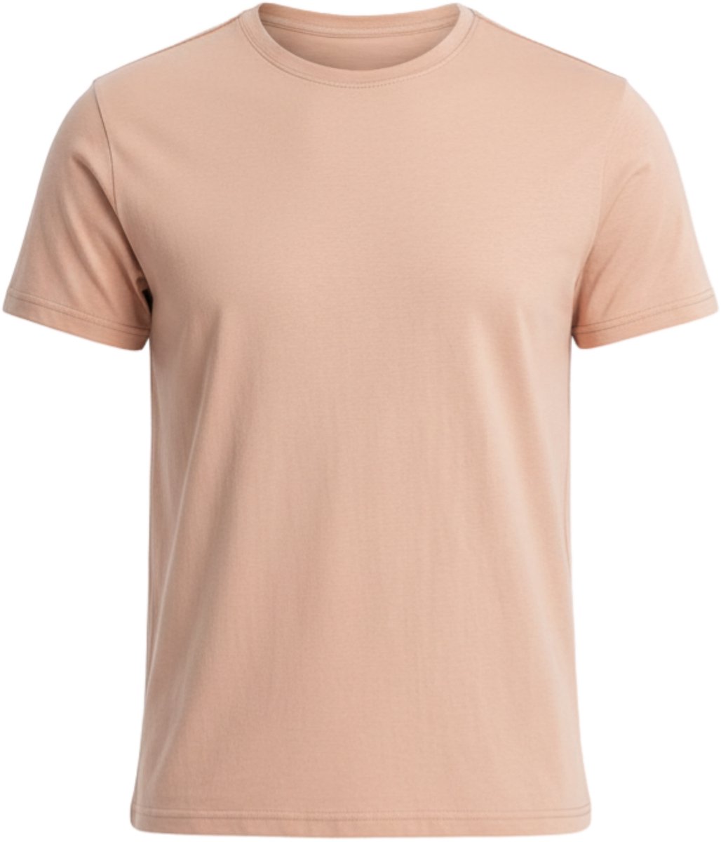 OMBRE T-shirt - regular fit - katoen - korte mouw Beige S