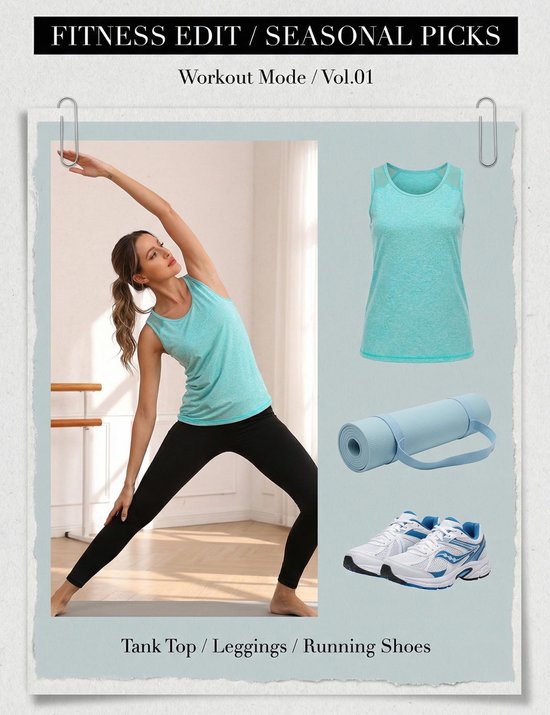 Dailygoods- Sporttop Dames - Mouwloos - Ademend - Mesh-Schouders - Elastische Materiaalmix - Comfortabel en Functioneel - Hardlooptop van Dailygoods — afbeelding 5
