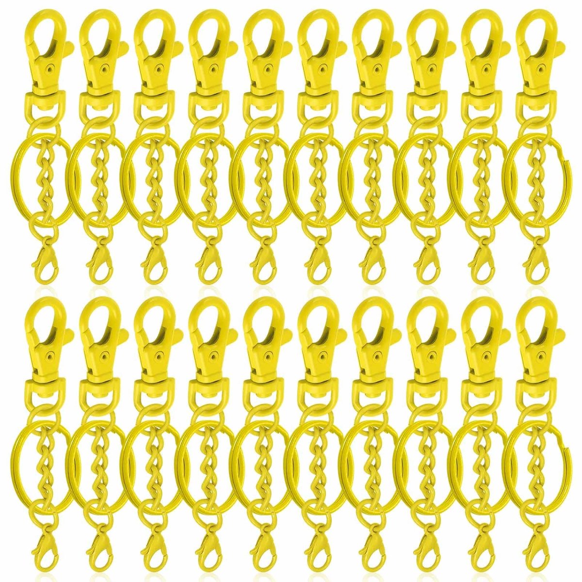 Dailygoods- Karabijnhaken 25 mm - 50 Stuks - Sleutelhangers - Hoogwaardig Metaal - Duurzaam - 360 Graden Rotatie - Sleutelhanger