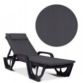 Madera S-49 - Ligbedkussen - Kussen voor ligstoel - 190x55 cm - bevestigingskoord - waterafstotend - Donkergrijs