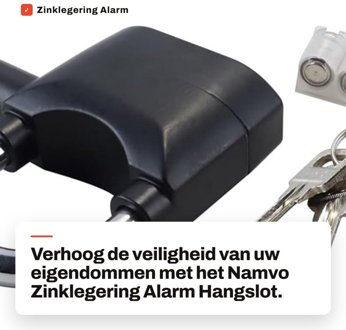 Dailygoods- Alarmhangslot 110db - Hangslot - Hangslot Buiten - Hangsloten - Fietsslot - Robuuste Beveiliging - Zinklegering