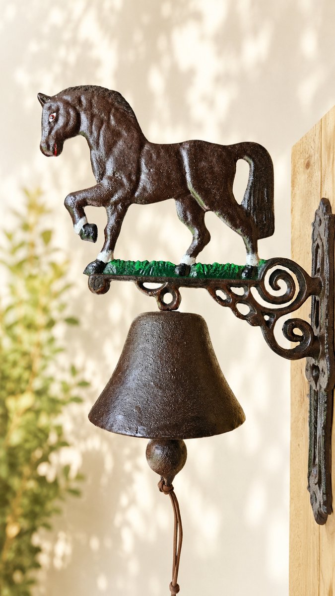 Grote Wandbel - Gietijzeren Deurbel Paard - 43 x 14 x 30 cm — afbeelding 2