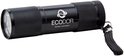 Zwarte Ecodor EcoLight UV zaklamp met polsbandje, met de tekst 'REFRESH YOUR WORLD'.