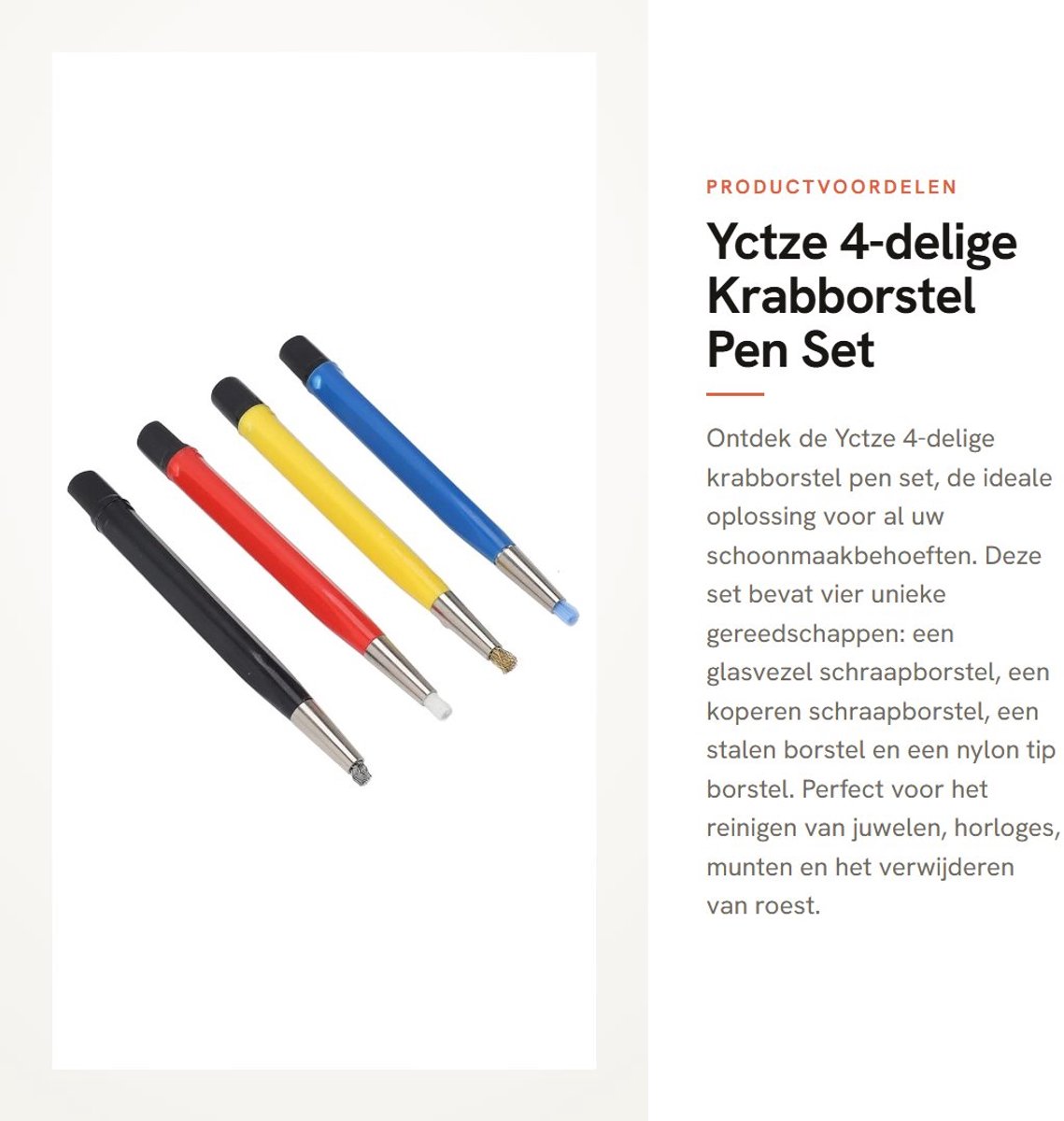 Dailygoods- Krabborstel Set - 4 Stuks - Verstelbare Borstels - Nylon/Koper/Staal/Fiberglas - Roestverwijdering - Schoonmaken van Sieraden - Schoonmaakborstel