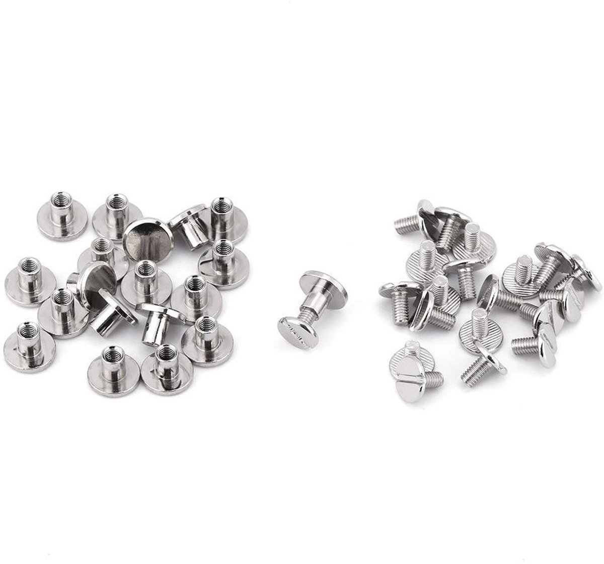 Dailygoods- Klinknagels Set van 20 - Messing Klinknagels - Platte Kop - Antiroest - Decoratie - Voor Leer/Schoenen - Metalen Nagels